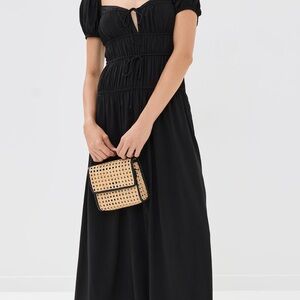 Reformation Rhett Dress in Black - Size 2 NWT Puff-Sleeve Smocked Maxi Dress